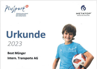 Sponsoring Plusport - Beat Münger, Intern. Transporte AG